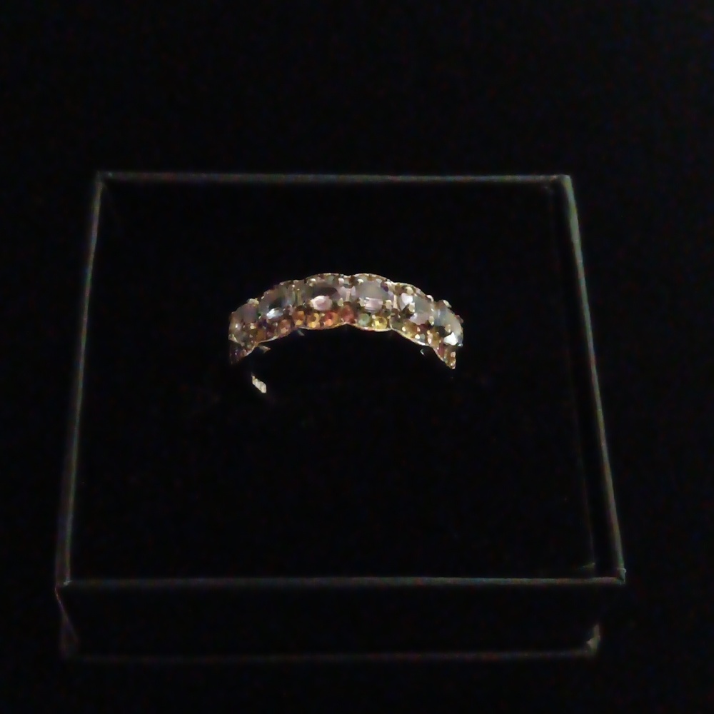 NEW SaphireTanzanite Eternity Ring Chanel Set Golden Saphires - Picture 4 of 9